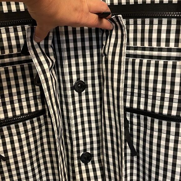Burberry Black & White Gingham Technical Wool Loop-back Car Coat, NWT - Picture 10 of 15